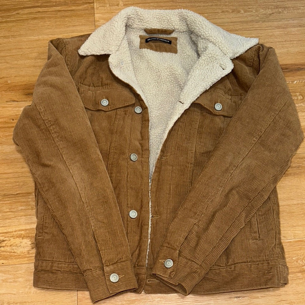 Brandy Melville Corduroy Jacket with Sherpa Lining